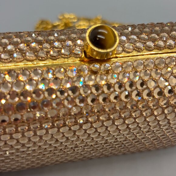 NWT J Tiras Gold Crystal Crossbody Purse/clutch - Picture 7 of 10